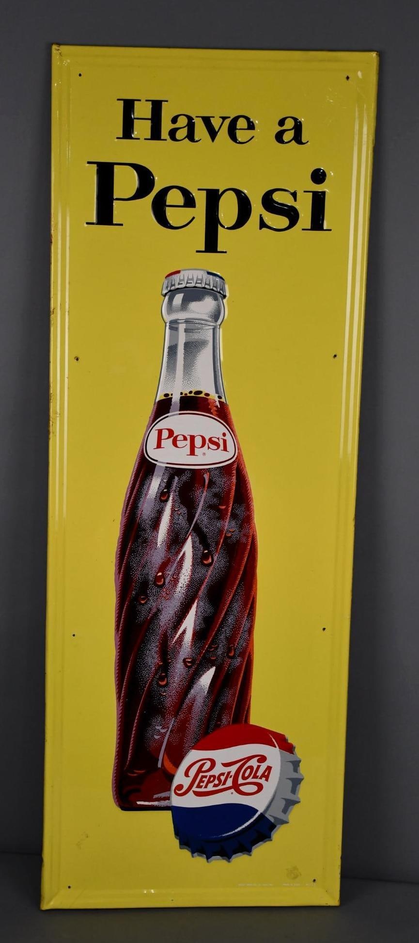 Have a Pepsi w/Bottle and Cap Metal Sign (TAC) (1 of 6)