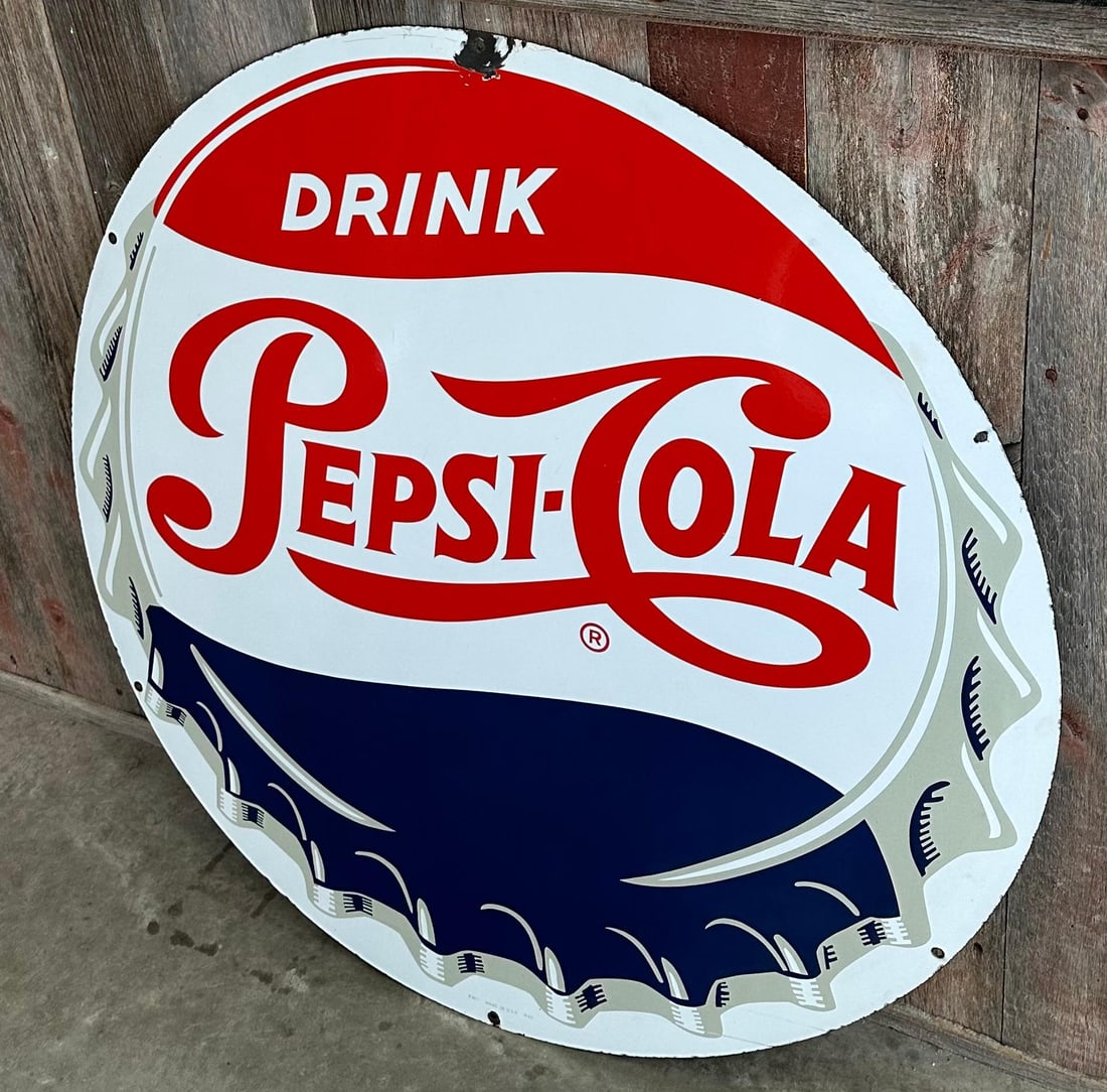 42" Drink Pepsi-Cola Porcelain Sign (1 of 6)
