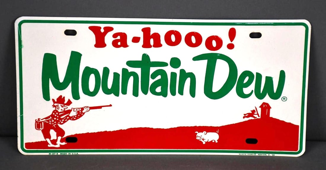 Ya-Hoo! Mountain Dew Metal License Plate Sign (TAC) (1 of 4)