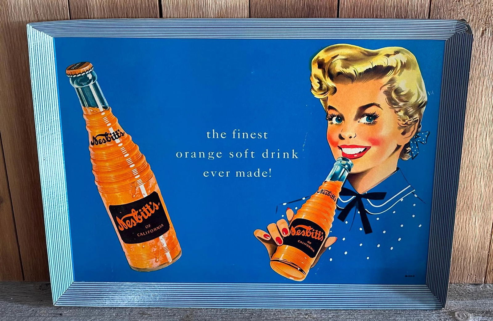 Nesbitt's of California w/ Girl & Bottle Cardstock Sign (1 of 4)