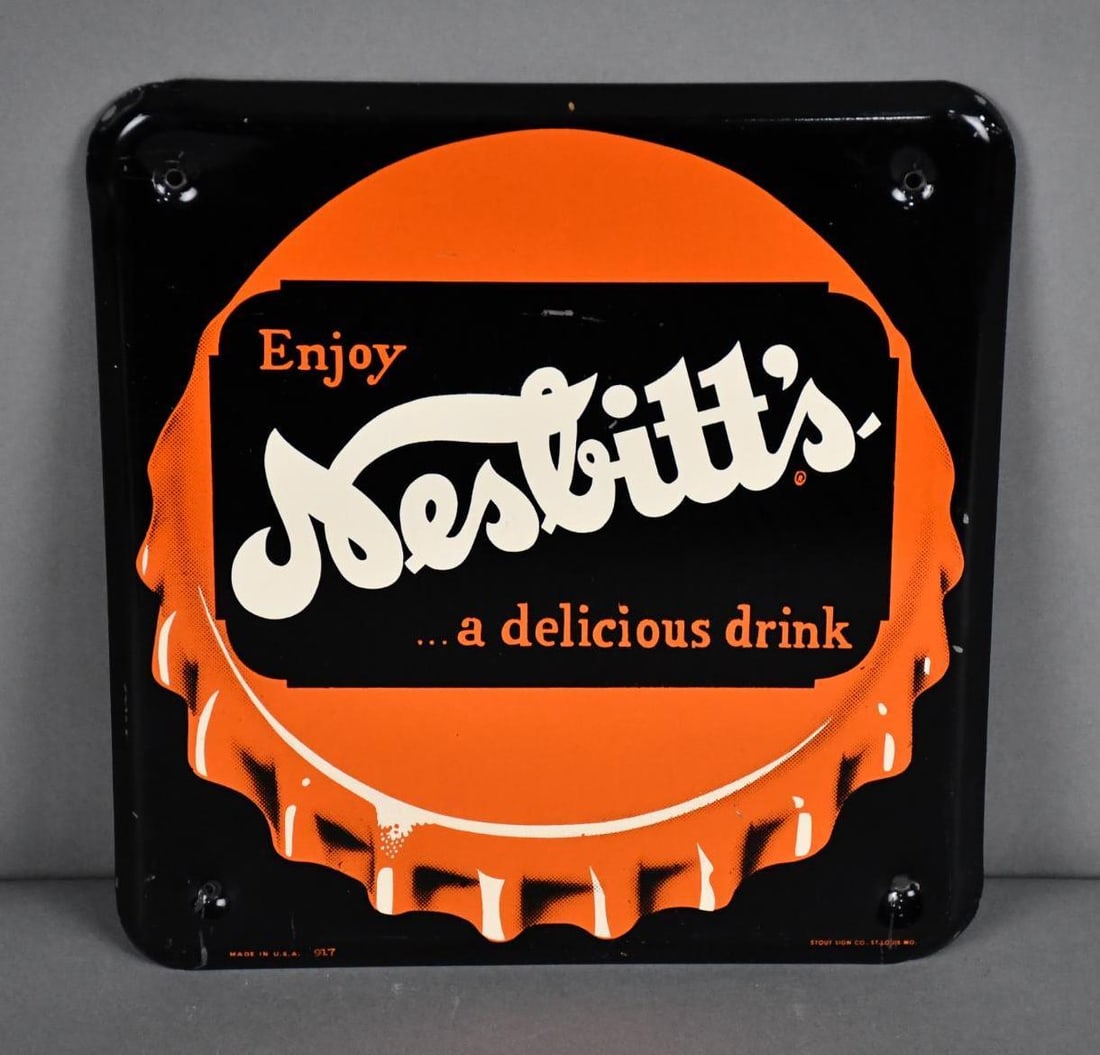 Enjoy Nesbitt's "A Delicious Drink" Metal Sign (1 of 3)