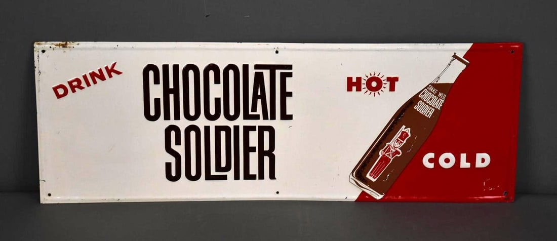 Drink Chocolate Soldier Hot Cold w/Bottle Graphics Metal Sign (TAC) (1 of 4)