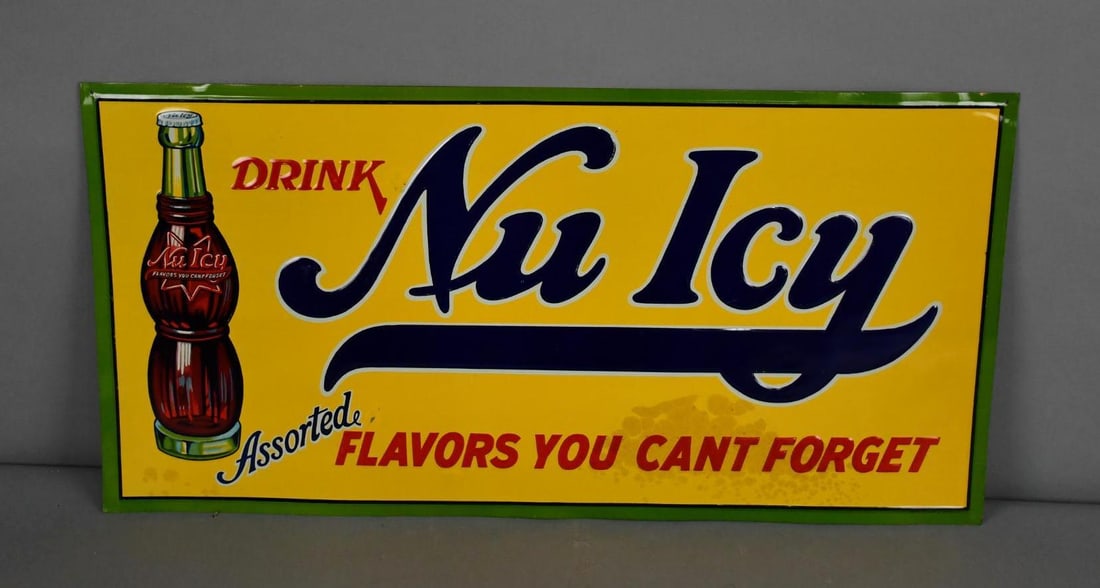 Drink Nu Icy "Assorted Flavors You Cant Forget" w/Bottle Metal Sign (TAC) (1 of 6)