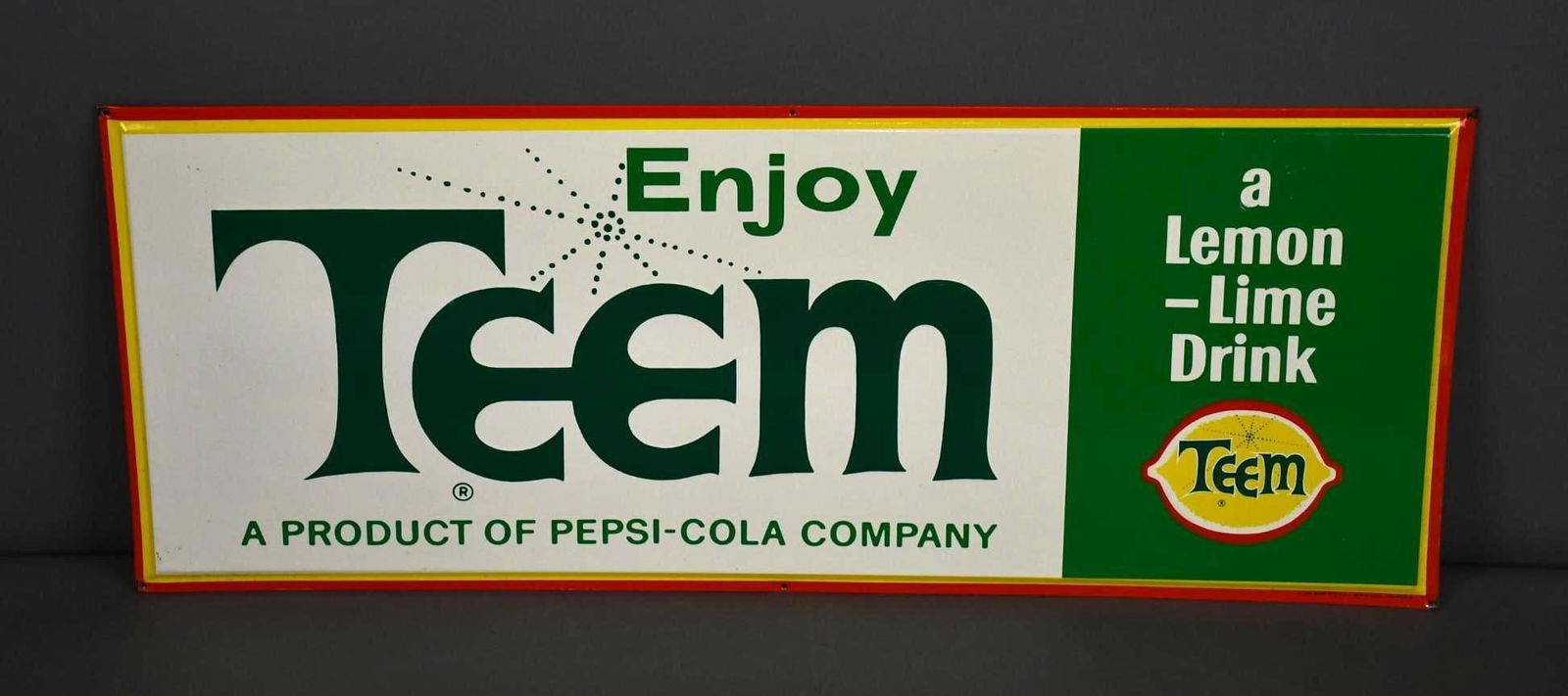 Enjoy Teem A Lemon-Lime Drink Metal Menu Sign (TAC) (1 of 5)
