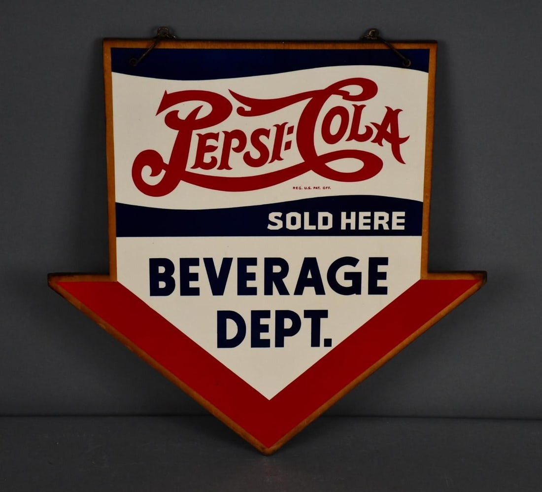 Pepsi:Cola Sold Here Beverage Dept. Wood Sign (TAC) (1 of 3)