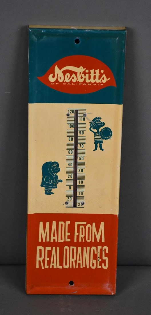 Nesbitt's "made from real oranges" Metal Thermometer (small)(TAC) (1 of 2)