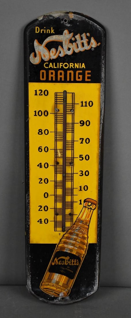 Nesbitt's California Orange w/Bottle Metal Thermometer (TAC) (1 of 3)