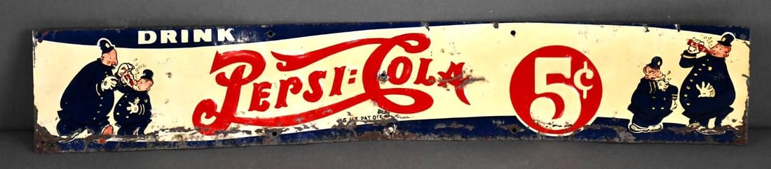 Drink Pepsi:Cola w/Pepsi & Pete Characters Metal Sign (1 of 4)