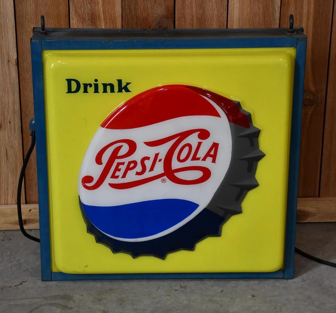 Drink Pepsi-Cola Lighted Plastic Sign (1 of 5)