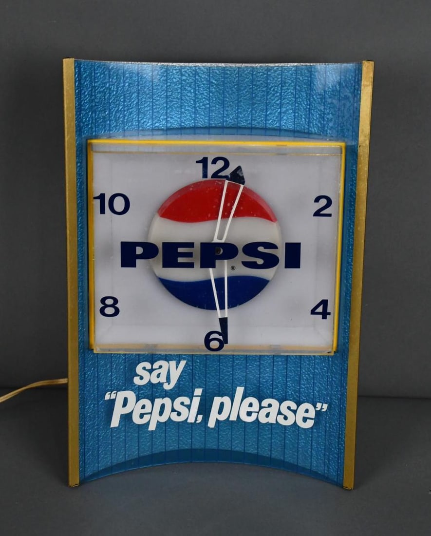 Pepsi say "Pepsi, please" w/Logo Plastic & Metal Lighted Sign (1 of 4)