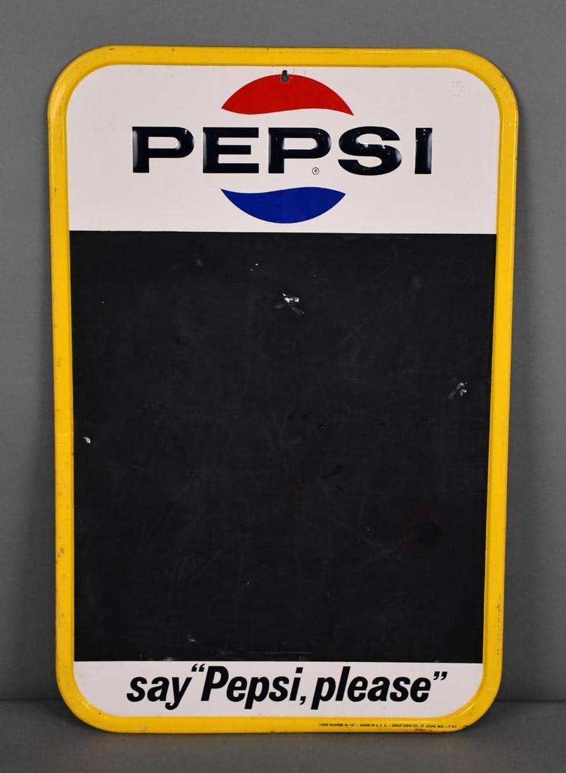 Pepsi say "Pepsi, please" w/Logo Metal Menu Board Sign (TAC) (1 of 4)