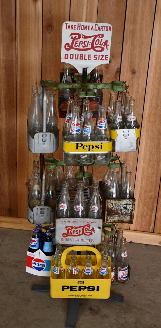Pepsi:Cola "Take Home a Carton Double Size" Metal Sign & Rack, no shipping on this lot (1 of 7)