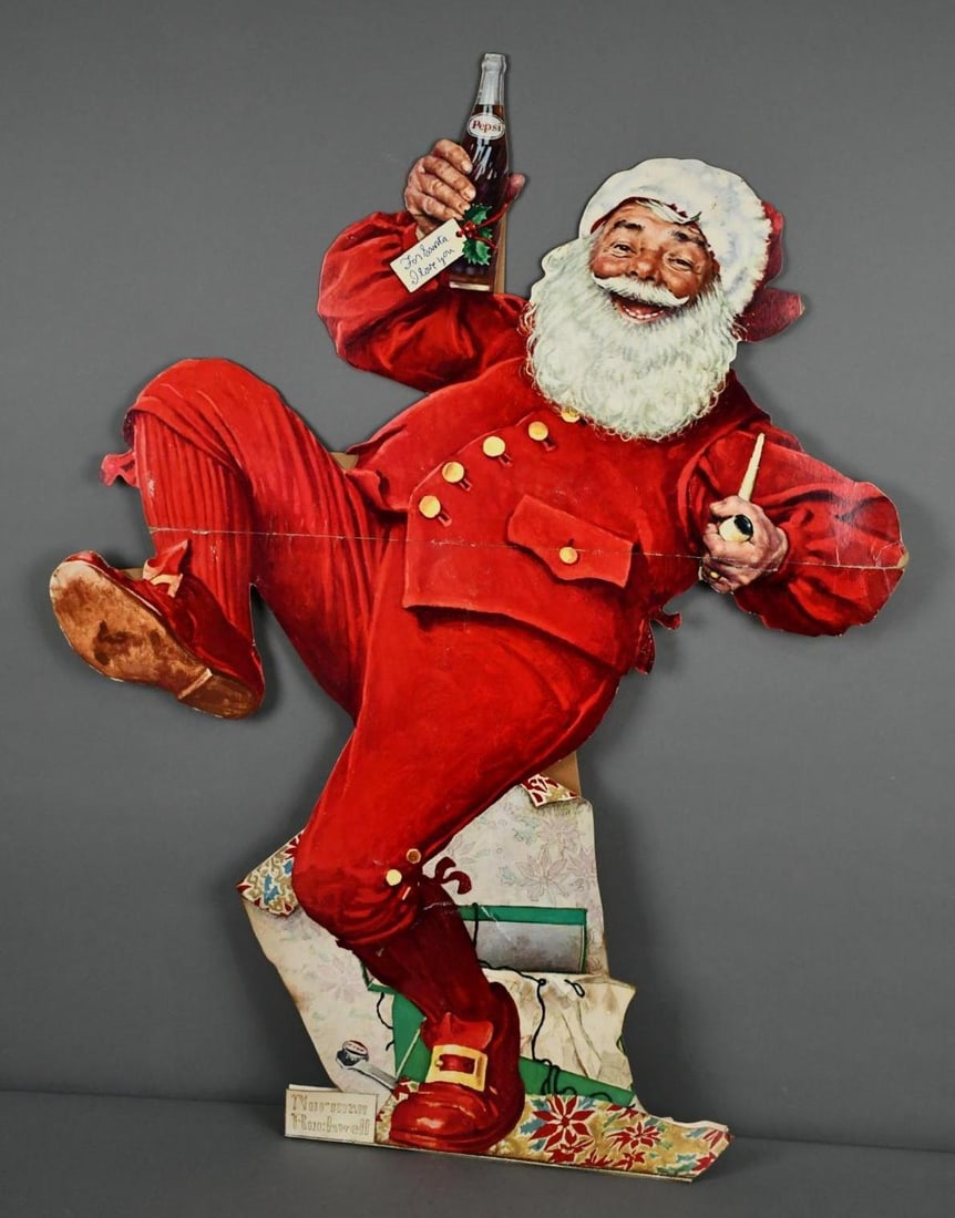 Norman Rockwell Pepsi Santa Claus Cardboard Stand-Up Sign (TAC) (1 of 8)