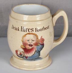 Drink Hires Rootbeer w/baby logo Ceramic Mug: rated 8.9, 4.25"T., ceramic mug is in good condition, has very minor staining, has no chips, cracks or repairs, is ink stamped with the Villeroy & Boch Mettlach Made in Germany #3095, on bottom, T