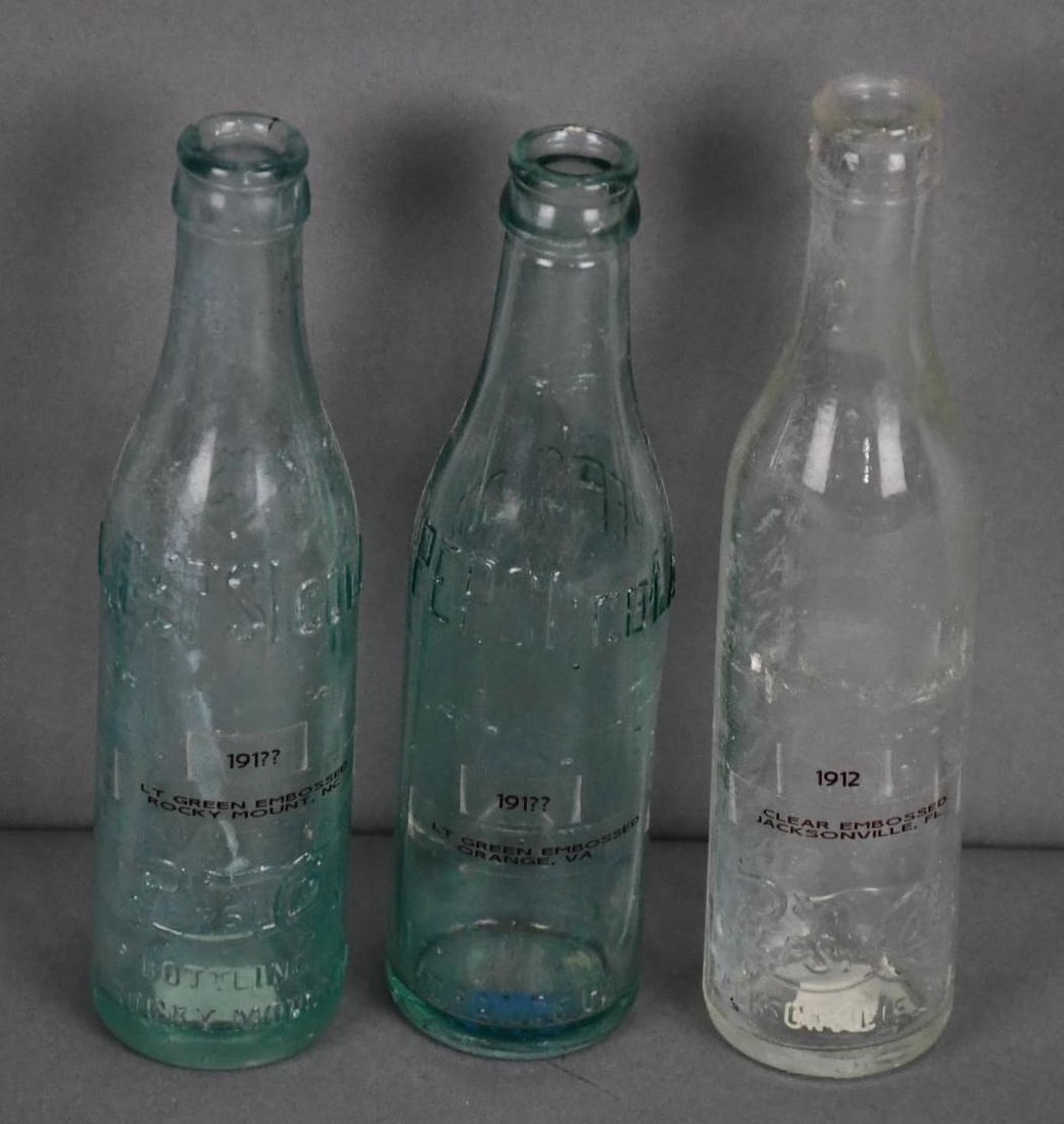 3-Embossed Pepsi=Cola Bottles (1 of 4)