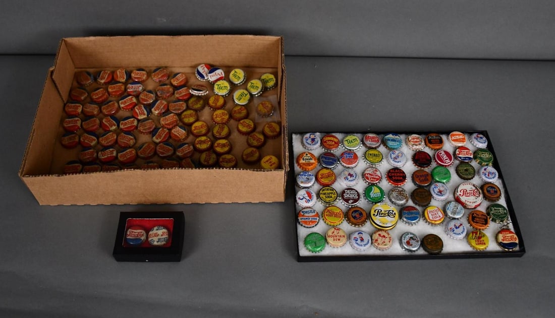 Box Lot of Bottle Caps Mostly Pepsi and Others: rated 6 to 9, all different conditions.