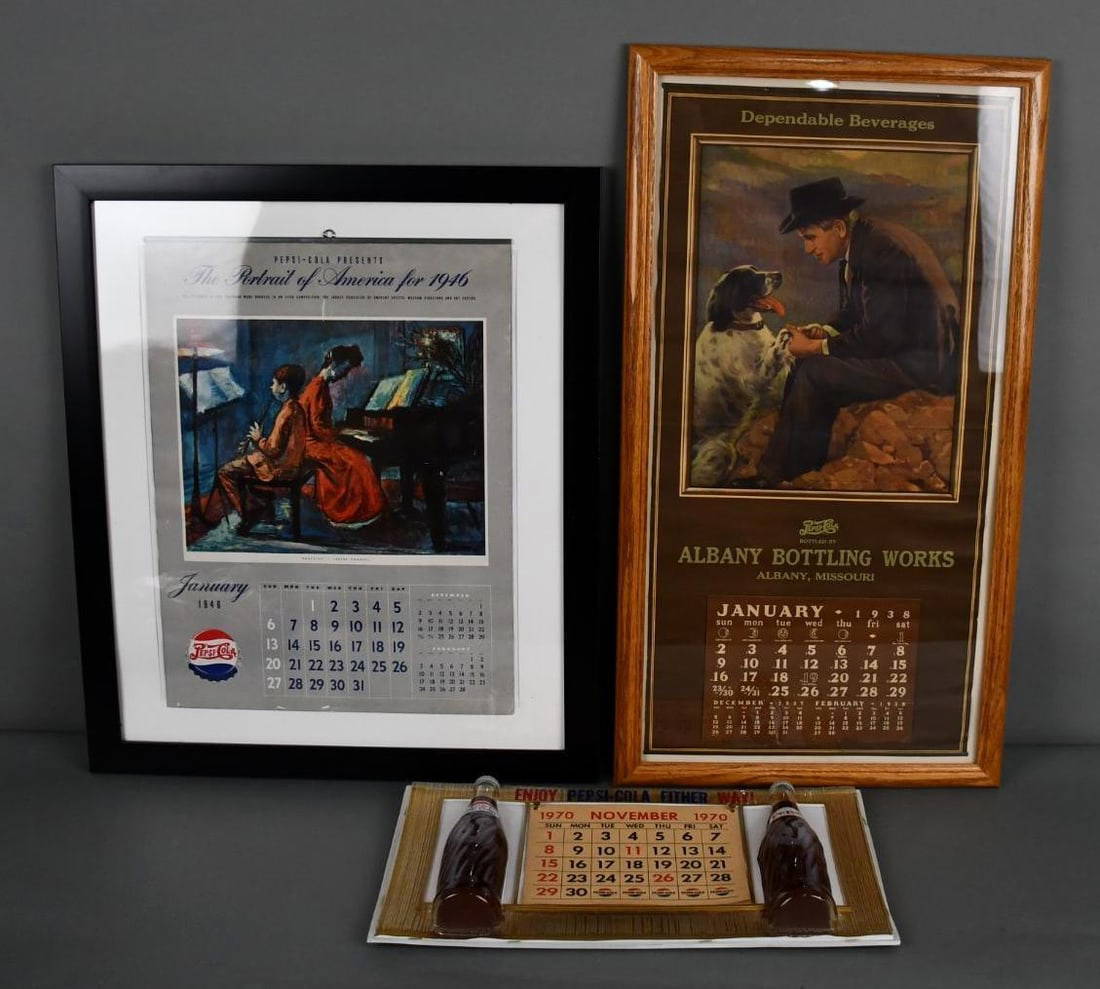 3different Pepsicola Calendars Auction