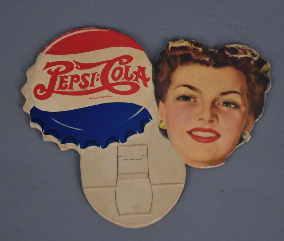 Pepsi:Cola Cardboard Bottle Topper w/Lady (1 of 3)