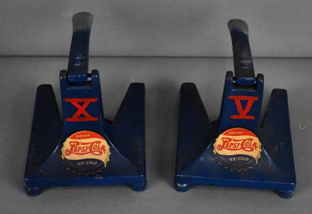 2-Pepsi:Cola Counter-Top Can Openers: made of cast iron, in good condition