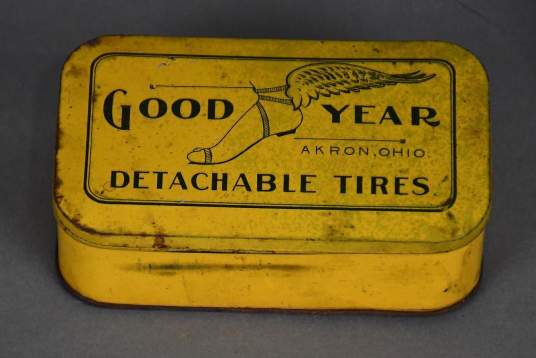 Goodyear w/Winged Foot Logo Yellow Metal Repair Kit (1 of 2)