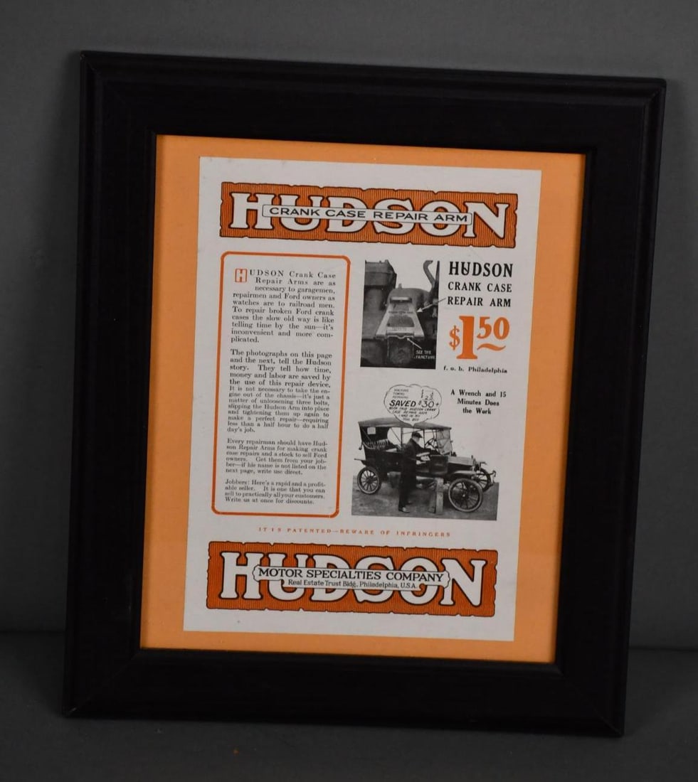 Hudson Crank Case Repair Arm Paper Ad Framed (1 of 4)