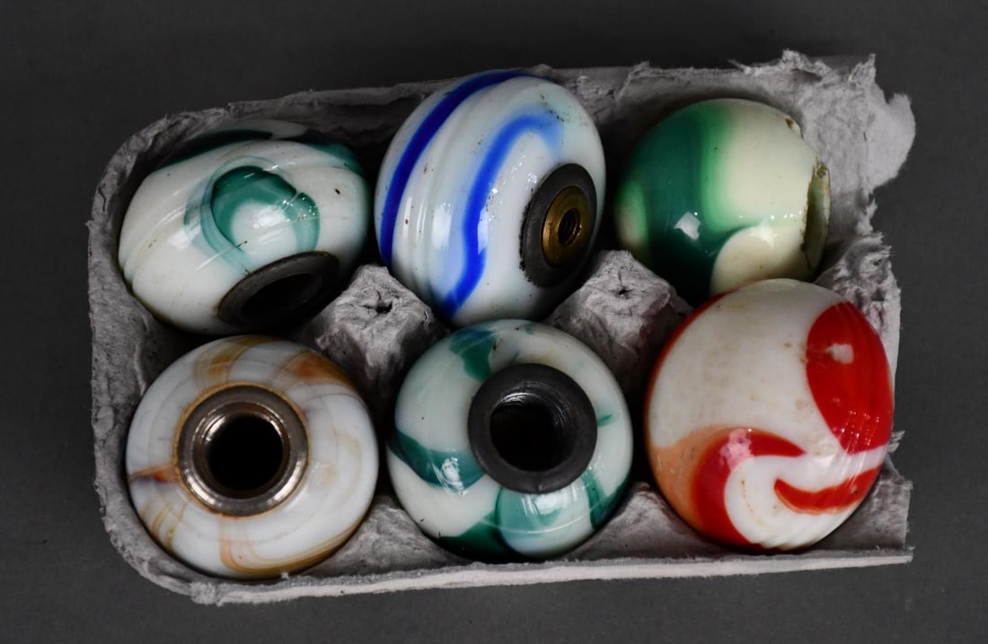 6-Swirl Glass Gear Shifter Knobs: 3 are good, 3-has chips and damage.