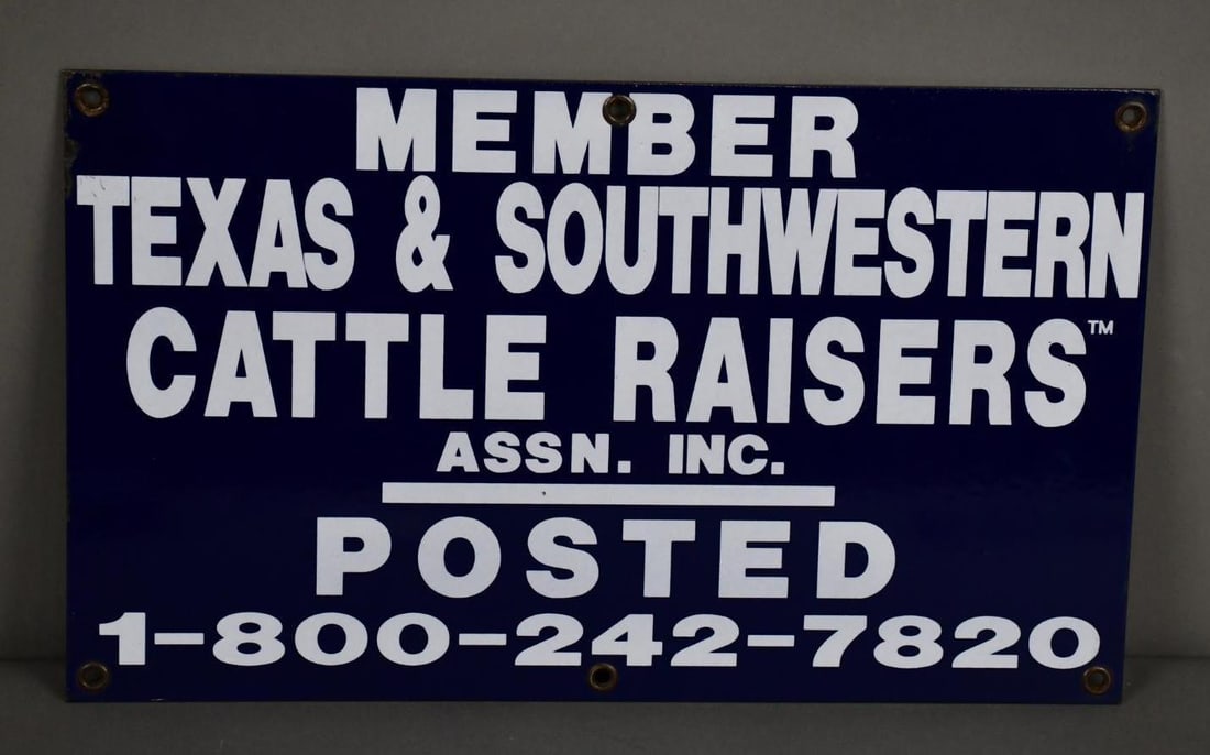 Member Texas & Southwestern Cattle Raiser Porcelain Sign (1 of 2)