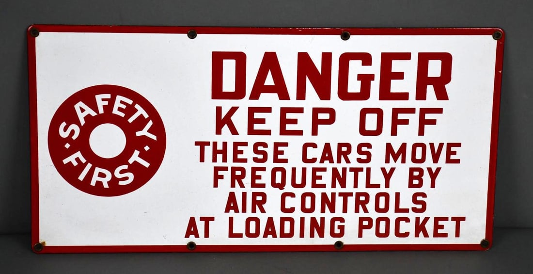 Safety First "Danger Keep Off" Porcelain Sign (1 of 3)