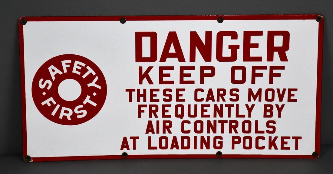 Safety First "Danger Keep Off" Porcelain Sign (1 of 3)