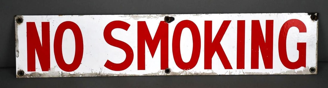 No Smoking Porcelain Sign (1 of 2)
