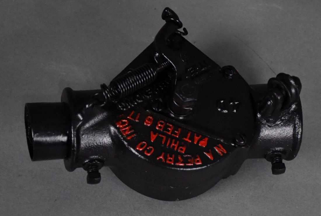 Petry Cast Iron Exhaust Dump Gate Valve.: has been repainted, in good condition.