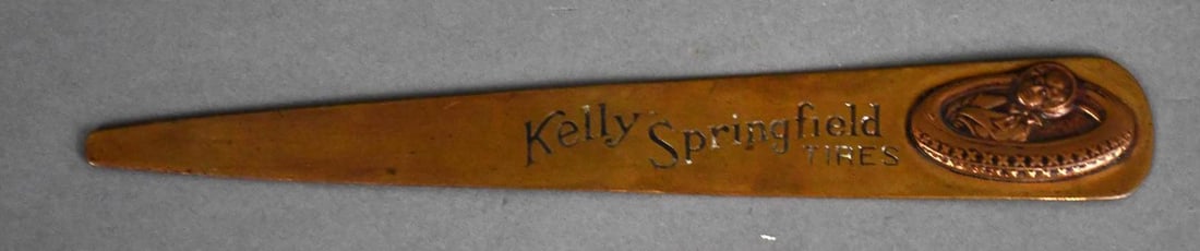 Kelly Springfield Brass Letter Opener w/Alotta Miles (1 of 3)
