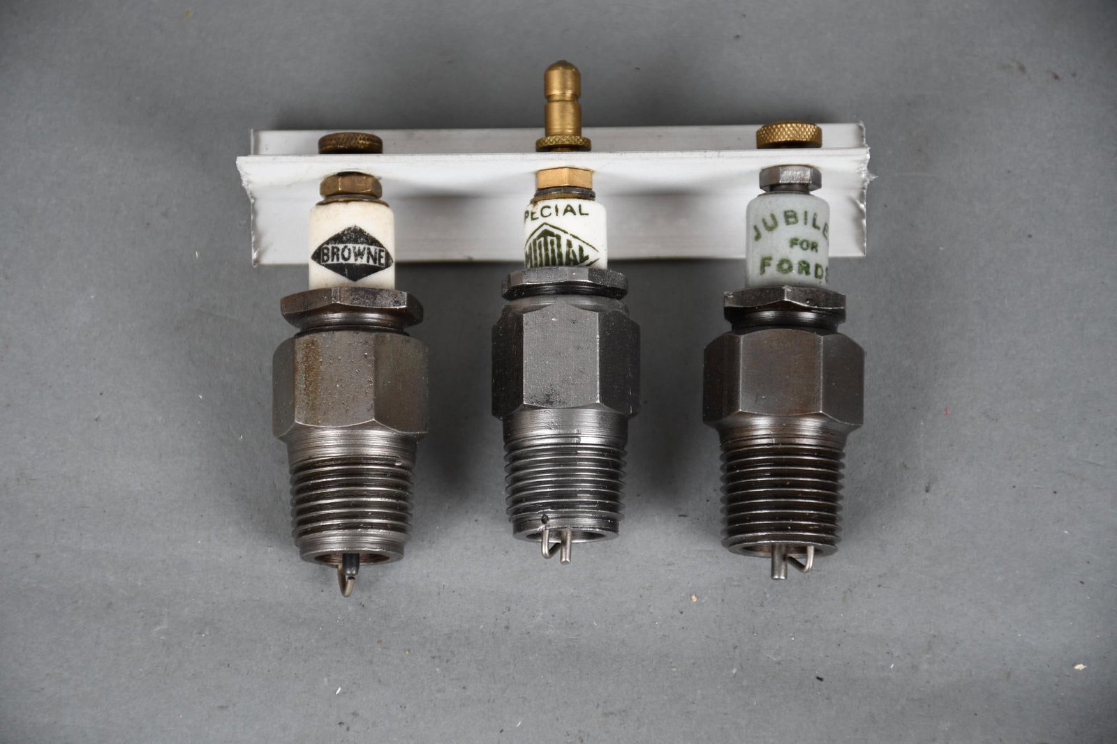 3-Spark Plug Browne, Mutual, Jubilee: 3.5"T., or less