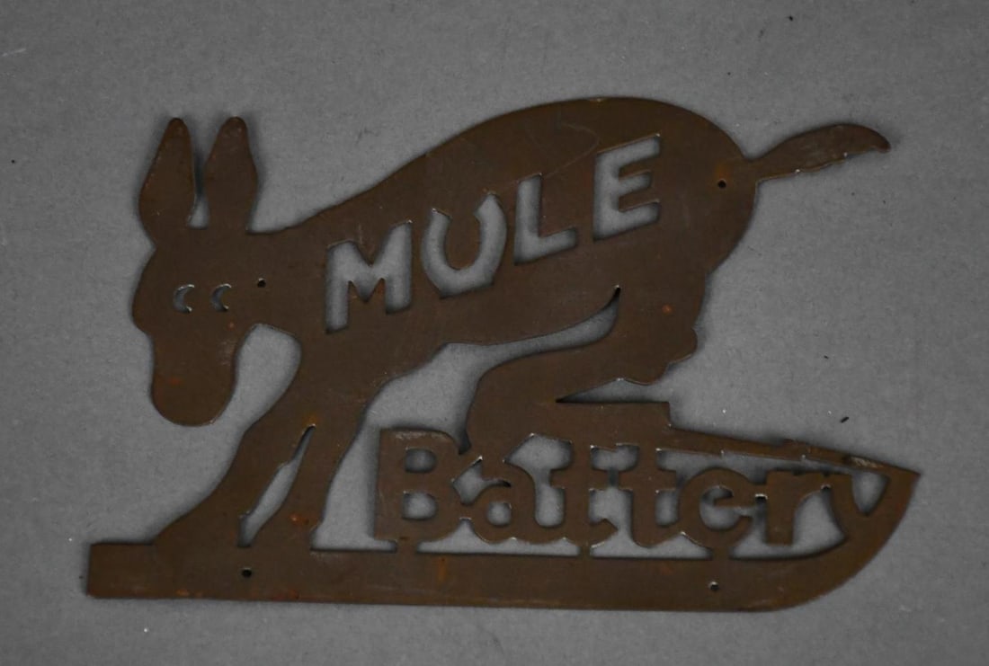 Mule Battery w/Logo Brass Radiator Badge (1 of 3)
