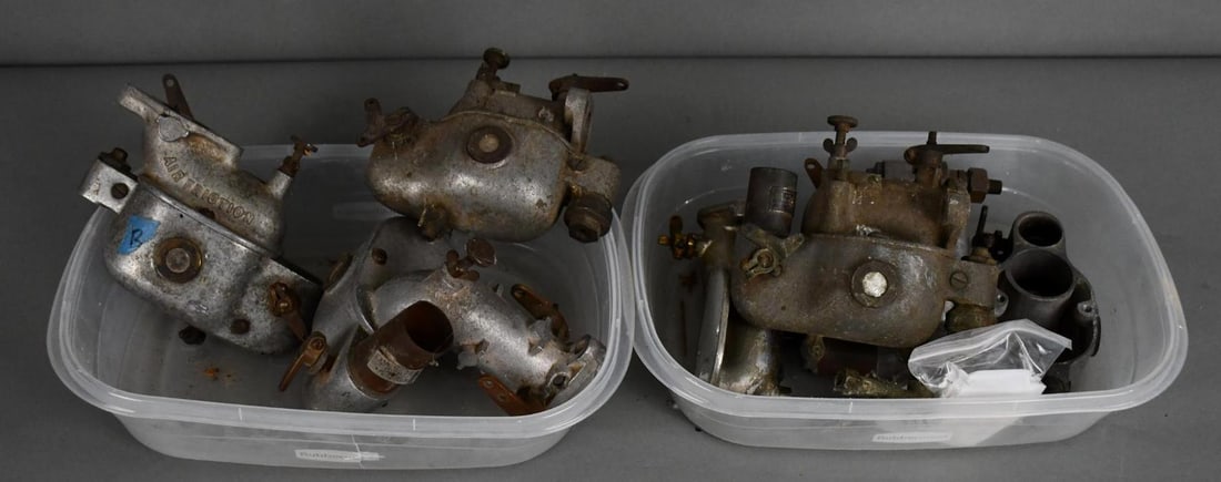5-Air Friction Carburetors & Some Parts: there are five complete carburetors and a few parts.