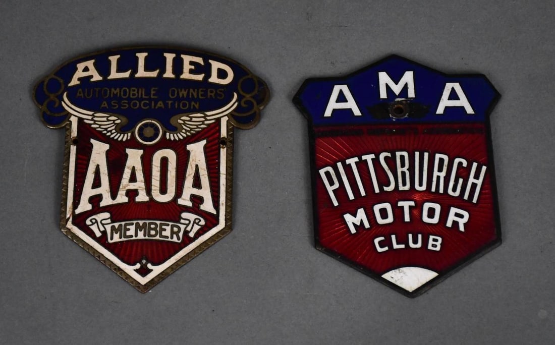 Pittsburg & Allied Motor Club Enamel Radiator Badges (1 of 2)