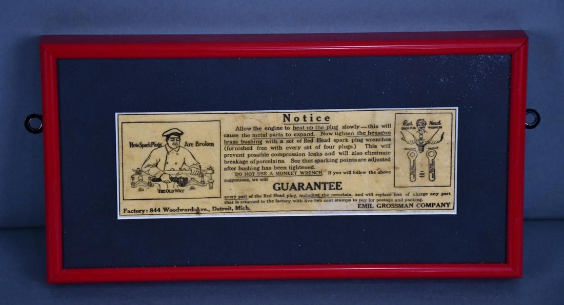 Red Head Spark Plug Ad Framed (1 of 3)
