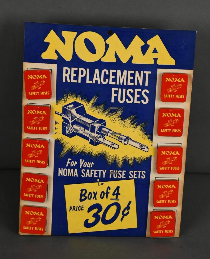 Noma Replacement Fuses Hanging Cardboard Point of Sale Display (1 of 4)