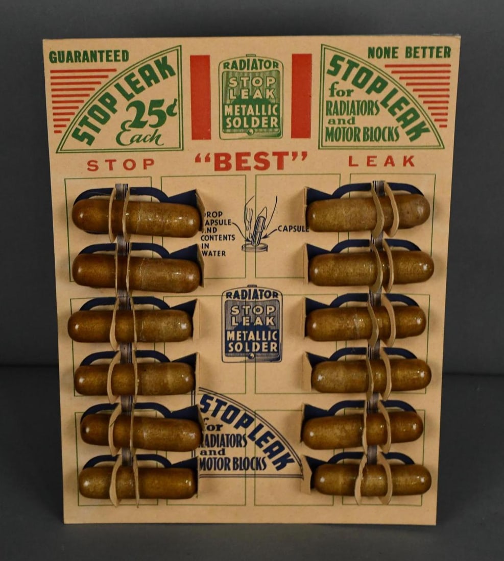 Radiator Stop Leak Metallic Solder Cardboard Point of Sale Display (1 of 4)