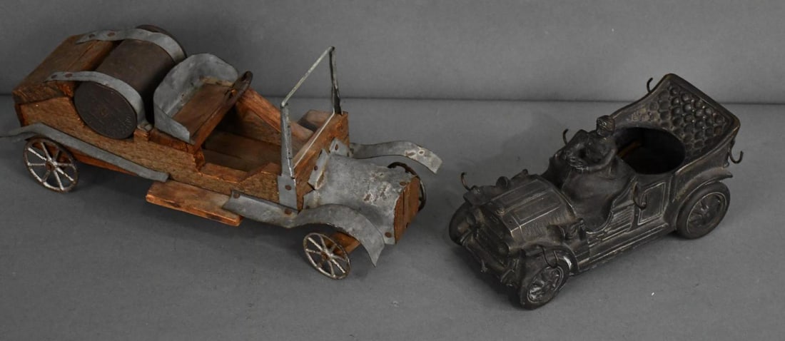 Early Automobile maybe ink well & Homemade Vehicle (1 of 6)