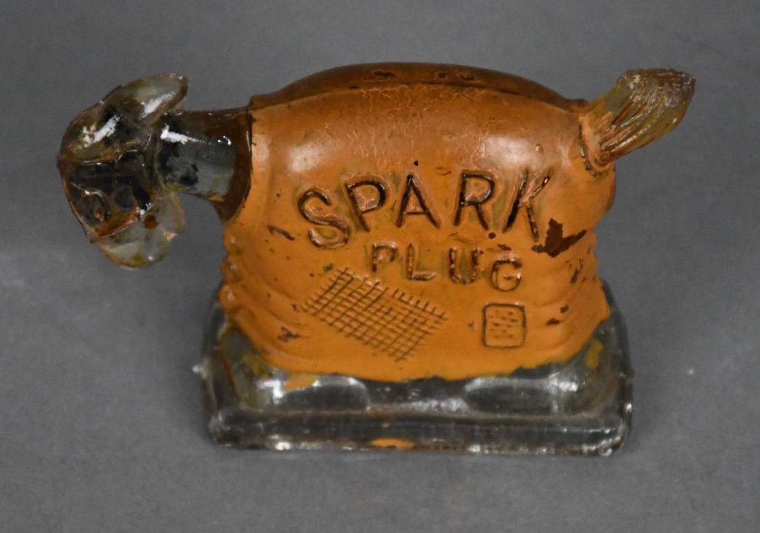 Spark Plug Glass Candy Container Auction