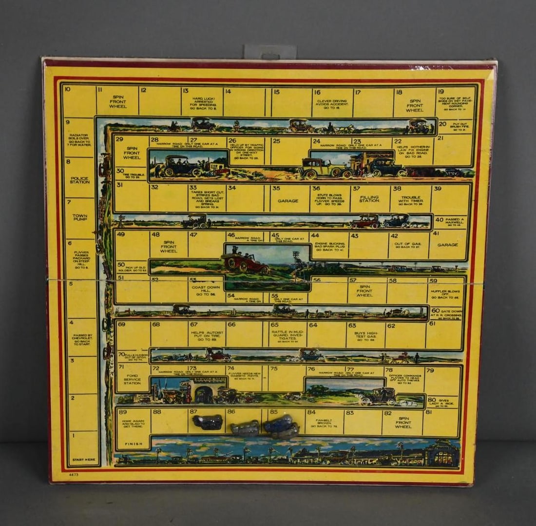 Cardboard Race Game: rated 8.5, 16.5"x16.5", has good color, shrink wrapped for display.