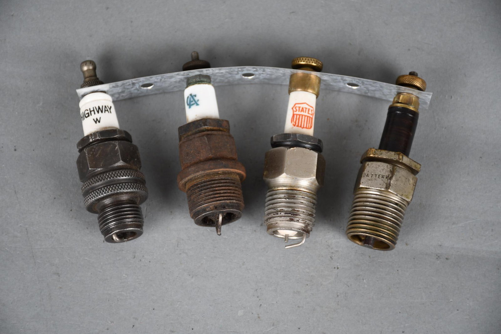 4-Spark Plugs Highway W, CA, States w/logo, Battery: 3.25"T., or less