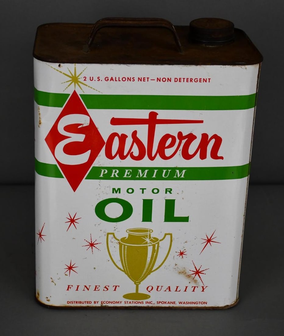 Eastern Premium Motor Oil w/Trophy Logo Two-Gallon Metal Can (1 of 3)