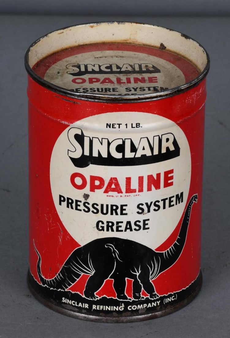 Sinclair Opaline One Pound Grease Can w/Black Dinosaur Logo (1 of 3)