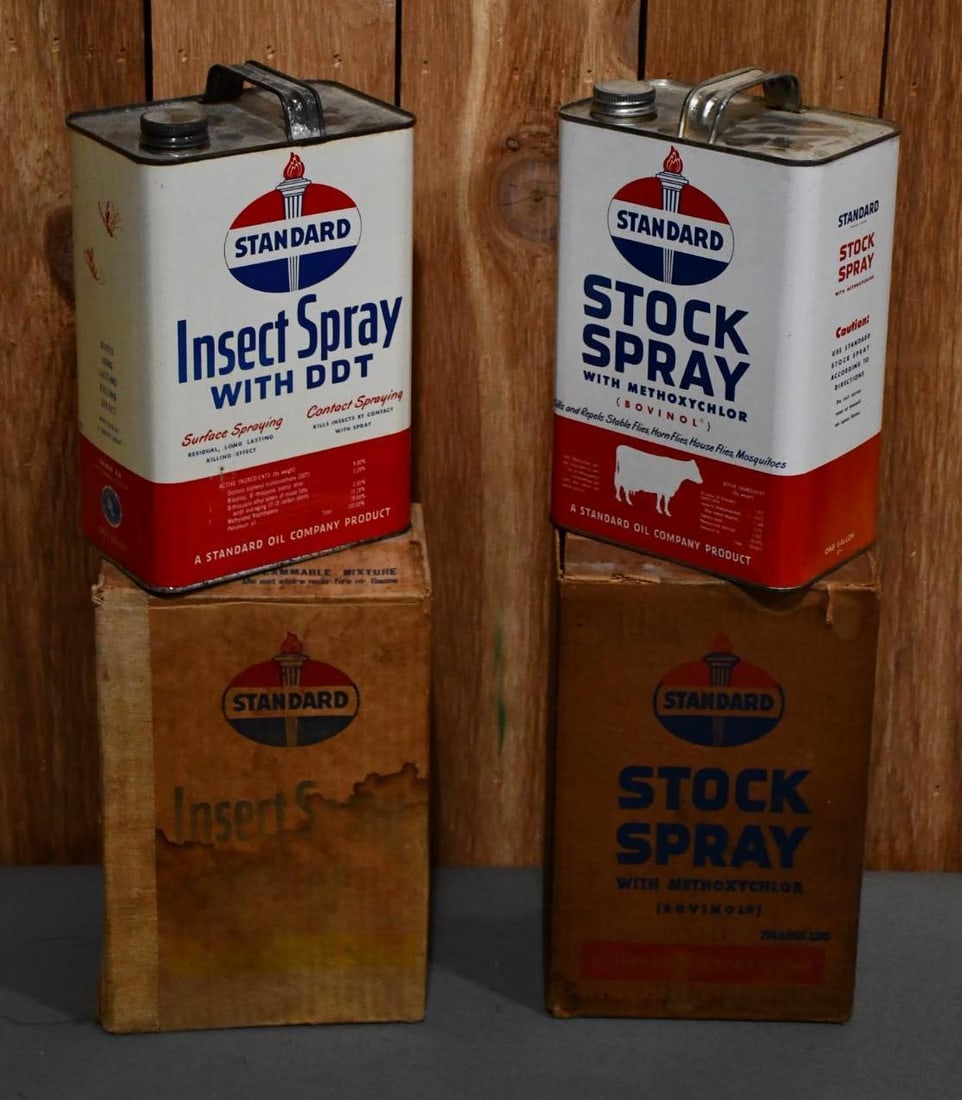 Standard Oil Stock & Insect Spray One Gallon Cans & Boxes (1 of 4)