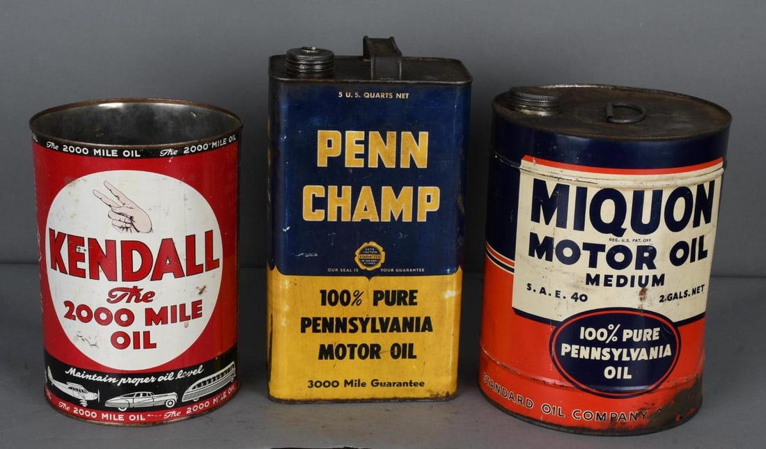 3-Misc. Metal Oil Cans (1 of 3)