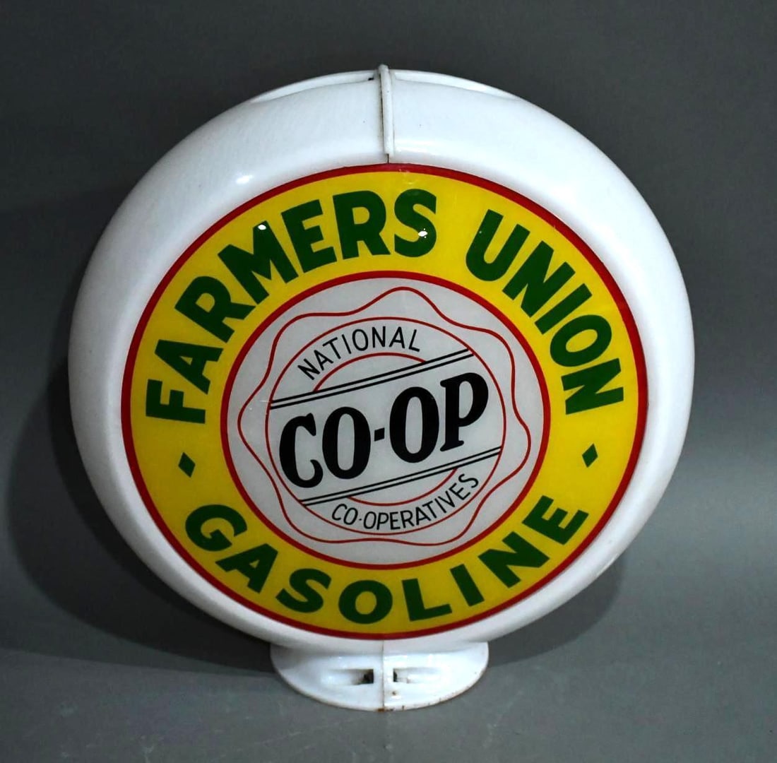 Farmers Union Gasoline CO-OP w/Logo 13.5" Globe Lenses (1 of 7)