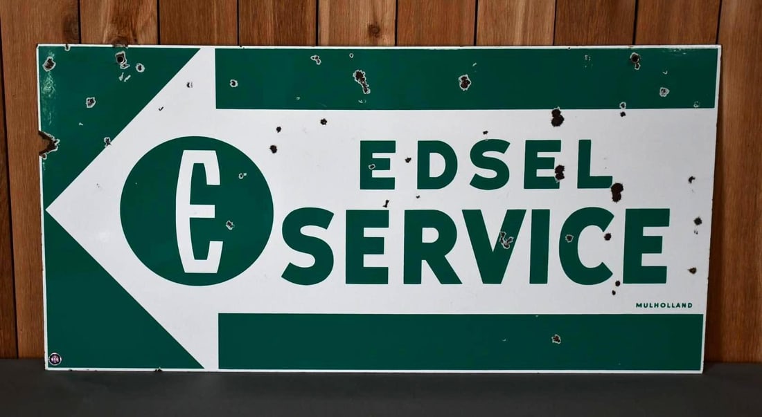 Edsel Service w/Logo Porcelain Arrow Sign (TAC) (1 of 8)