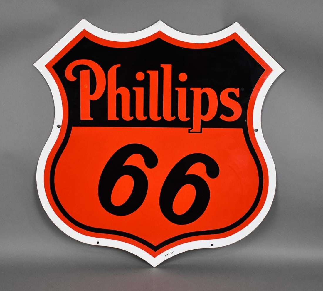 1957 Phillips 66 (one year only) White Boarder Porcelain Sign (TAC) (1 of 9)